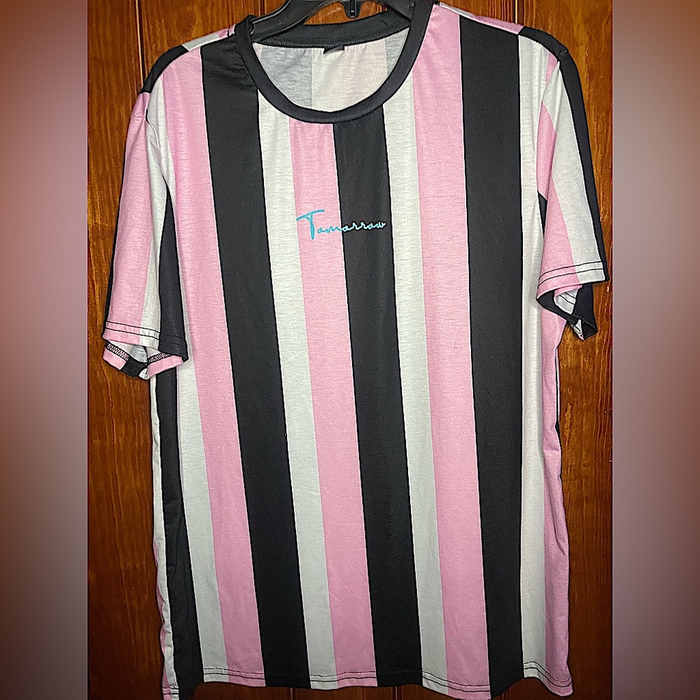 SHEIN Manfinity Hypemode Men Letter Graphic Striped Colorblock Tee Large